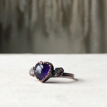 Load image into Gallery viewer, Amethyst & Clear Quartz Druzy Ring - #1 (Size 6.5) - Ready to Ship