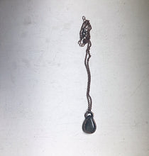 Load image into Gallery viewer, Silver Obsidian Teardrop Necklace #1 (Ready to Ship) - Darkness Calling Collection