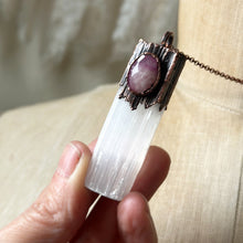Load image into Gallery viewer, Selenite & Pink Sapphire Necklace - Ready to Ship