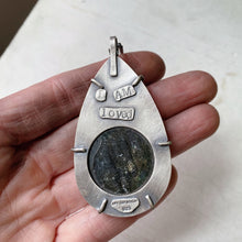 Load image into Gallery viewer, Labradorite New Moon Necklace #1 - Sterling Silver
