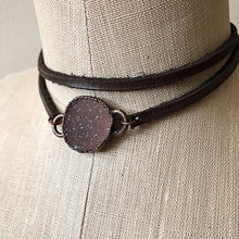 Load image into Gallery viewer, Druzy Wrap Bracelet/Choker - Light Gray (Flower Moon Collection)