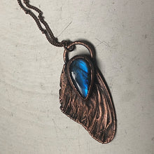 Load image into Gallery viewer, Electroformed Butterfly Wing &amp; Blue Labradorite Necklace - Spring Equinox Collection
