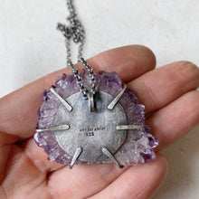 Load image into Gallery viewer, Amethyst Stalactite Slice Necklace #4- Sterling Silver