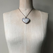 Load image into Gallery viewer, White Agate Druzy “Broken Open” Heart Necklace #1 - Ready to Ship