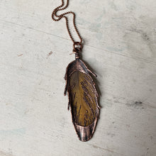 Load image into Gallery viewer, Electroformed Yellow Macaw Feather Necklace #1 - Ready to Ship