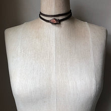 Load image into Gallery viewer, Raw Sunstone and Leather Wrap Bracelet/Choker - Made to Order