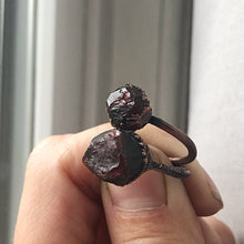 Load image into Gallery viewer, Medium Raw Garnet Stacking Ring - (Super Blood Wolf Moon)