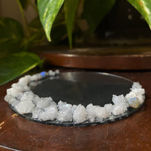 Load image into Gallery viewer, Clear Quartz Druzy & Opal Scrying Mirror - Ready to Ship