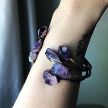 Load image into Gallery viewer, Raw Amethyst Chakra Cuff Bracelet - Made to Order