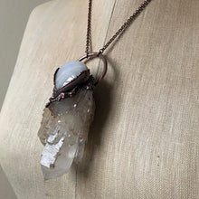 Load image into Gallery viewer, Candle Quartz & Rainbow Moonstone Statement Necklace - Ready to Ship