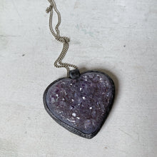 Load image into Gallery viewer, Agate Druzy “Broken Open” Heart Necklace #1 - Ready to Ship