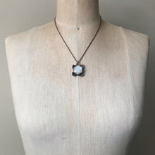 Load image into Gallery viewer, White Moonstone Hexagon and Hydrangea Necklace #2 - Ready to Ship
