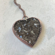 Load image into Gallery viewer, Agate Druzy “Broken Open” Heart Necklace #3 - Ready to Ship