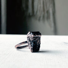 Load image into Gallery viewer, Black Tourmaline Statement Ring #2 (Size 8)