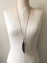 Load image into Gallery viewer, Electroformed Feather Necklace (Icarus Soaring)