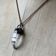 Load image into Gallery viewer, Clear Quartz Point & Raw Opal Necklace #5 - Ready to Ship