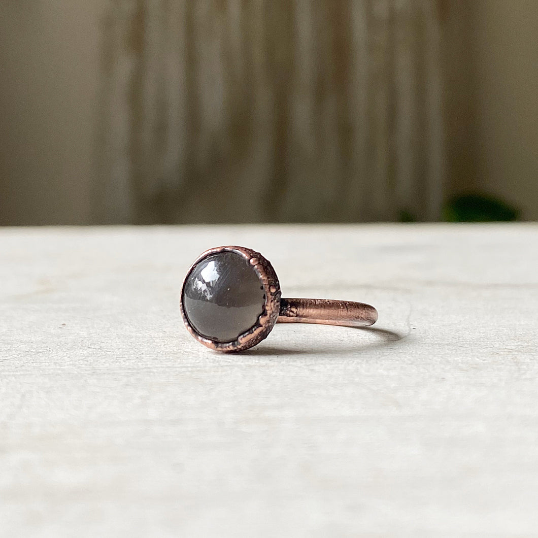 Grey Moonstone Ring - Round #2 (Size 7.5) - Ready to Ship