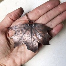 Load image into Gallery viewer, Electroformed Maple Leaf with Labradorite Necklace (Large) #1 - Ready to Ship