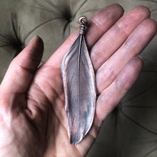 Load image into Gallery viewer, Electroformed Green Macaw Feather Necklace #1- Ready to Ship