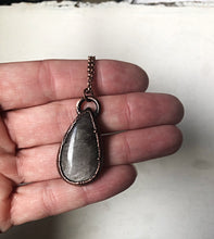 Load image into Gallery viewer, Silver Obsidian Teardrop Necklace #2 (Ready to Ship) - Darkness Calling Collection