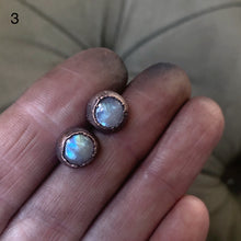 Load image into Gallery viewer, Rainbow Moonstone Stud Earrings - Ready to Ship