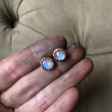 Load image into Gallery viewer, Rainbow Moonstone Stud Earrings - Ready to Ship