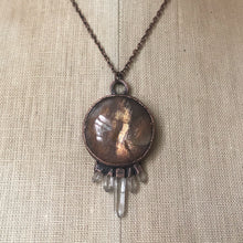 Load image into Gallery viewer, Round Sunstone & Clear Quartz Necklace #1- Ready to Ship