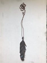 Load image into Gallery viewer, Electroformed Feather and Labradorite Necklace #1 - Moksha Collection