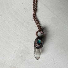 Load image into Gallery viewer, Clear Quartz Point & Raw Opal Necklace #2 - Ready to Ship