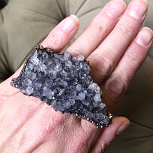 Load image into Gallery viewer, Amethyst Cluster Two Finger Ring - Snow Moon Collection