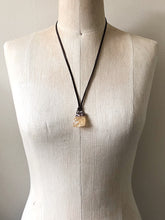 Load image into Gallery viewer, Raw Citrine Necklace on Adjustable Brown Leather Lace #2 (Icarus Soaring)
