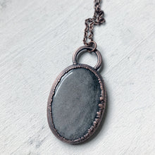 Load image into Gallery viewer, Silver Obsidian Necklace #1