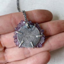 Load image into Gallery viewer, Amethyst Stalactite Slice Necklace #2 - Sterling Silver
