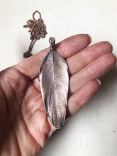 Load image into Gallery viewer, Electroformed Green Macaw Feather Necklace #2 - Ready to Ship
