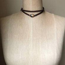 Load image into Gallery viewer, Labradorite and Leather Wrap Bracelet/Choker #2 - Ready to Ship