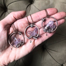 Load image into Gallery viewer, Vera Cruz Amethyst Cluster with Druzy Moon Necklace - Snow Moon Collection