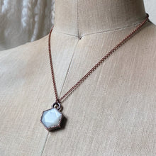 Load image into Gallery viewer, White Moonstone Hexagon Necklace #1 - Ready to Ship