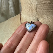 Load image into Gallery viewer, Rainbow Moonstone Heart Necklace #3- Ready to Ship