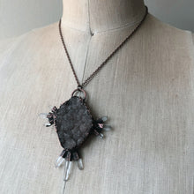 Load image into Gallery viewer, Druzy & Raw Clear Quartz Statement Necklace #2 - Ready to Ship