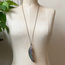 Load image into Gallery viewer, Electroformed Blue & Green Macaw Feather Necklace #3 - Ready to Ship