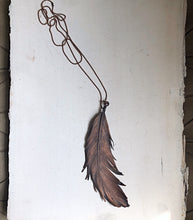 Load image into Gallery viewer, Electroformed Large Wild Feather Necklace (Icarus Soaring)