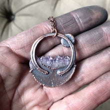 Load image into Gallery viewer, Round Amethyst Slice with Grey Moonstone Necklace - Ready to Ship