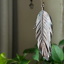 Load image into Gallery viewer, Electroformed Wild Feather Messenger Necklace - Ready to Ship