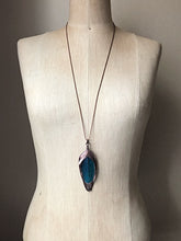 Load image into Gallery viewer, Electroformed Macaw Feather Necklace #4 - Ready to Ship