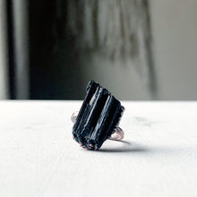 Load image into Gallery viewer, Black Tourmaline Statement Ring #1 (Size 6.75)