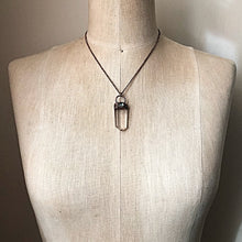 Load image into Gallery viewer, Clear Quartz Point with Labradorite Necklace