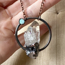 Load image into Gallery viewer, Clear Quartz Cluster & Raw Opal Necklace - Ready to Ship