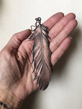 Load image into Gallery viewer, Electroformed Feather and Rainbow Moonstone Necklace - Ready to Ship