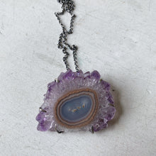 Load image into Gallery viewer, Amethyst Stalactite Slice Necklace #4- Sterling Silver