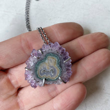 Load image into Gallery viewer, Amethyst Stalactite Slice Necklace #2 - Sterling Silver